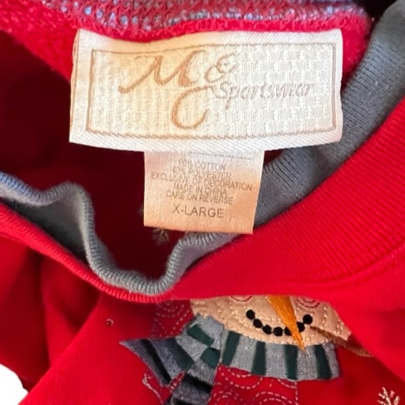Vintage M&C Sportswear Christmas Snowman Shirt - Picture 5 of 6